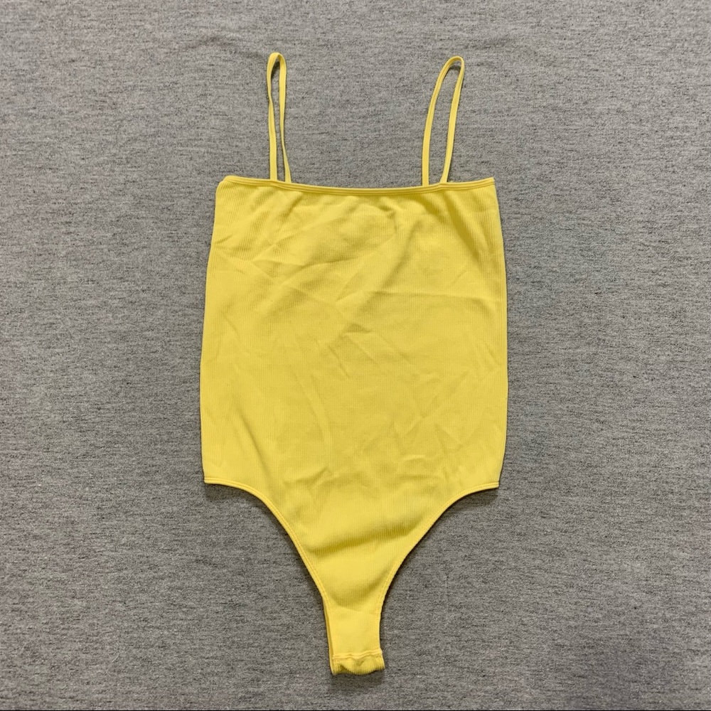 Pacsun Basics Yellow Ribbed Bodysuit Women’s Size Medium